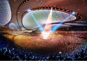 Illustration du nouveau Stade national qui accueillera la cérémonie d’ouverture Photo : Conseil Japonais du Sport
