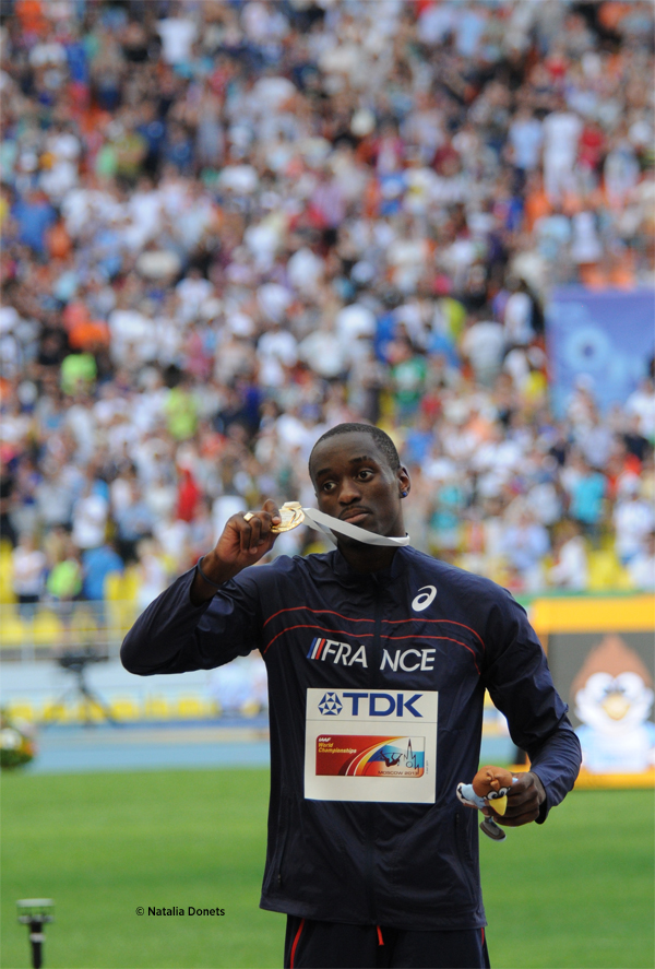 Teddy Tamgho champion du monde de triple saut avec un bond à 18,04 m