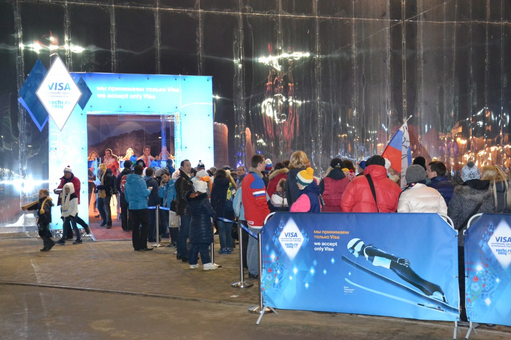 In the middle of the night, we are still queuing to enter Bosco, the Russian team's equipment supplier.