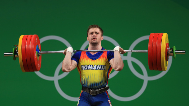 RIO DE JANEIRO, BRAZIL - AUGUST 12:  Gabriel Sincraian of Roumania during the Weightlifting - Men's 85kg on Day 7 of the Rio 2016 Olympic Games at Riocentro - Pavilion 2 on August 12, 2016 in Rio de Janeiro, Brazil.  (Photo by Mike Ehrmann/Getty Images)